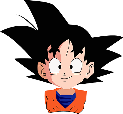 Goku cartoon design flat illustration logo vector