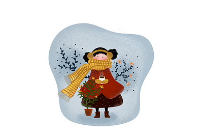 it's so cold!!!⛄️ art artwork charachter design flat girl illustration illustrator winter