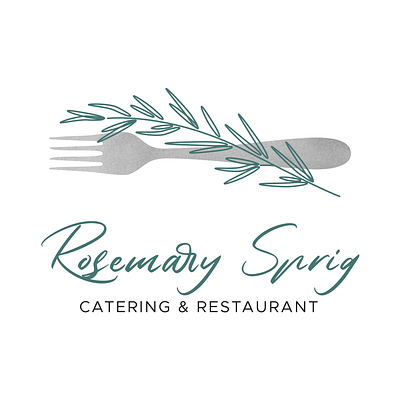 Rosemary Sprig | Catering Logo branding clean feminine design green illustration logo logo design restaurant typography vector