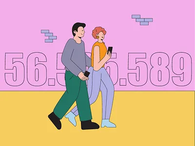 Donate by walking app character design drawing happiness illustration vector walking