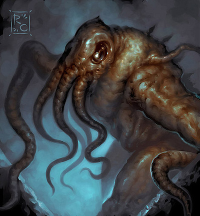 The "unnameable" Trading Card fantasy art illustration painterly trading card