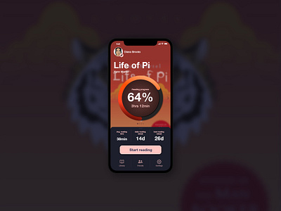 Daily UI #006 Book tracker app user profile dailyui design reading reading app tracking ui ui design uidailychallenge vector