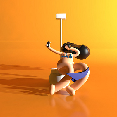 Poop time is THE best time! 3d 3d art abstract art adobe photoshop adobedimension cinema4d design illustration