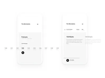 The Minimalists clean minimal minimalist mobile ui