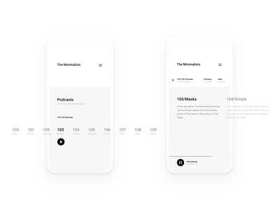 The Minimalists clean minimal minimalist mobile ui