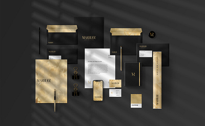 Maehler - Branding Stationery branding design gold graphic jewelry shadow stationery