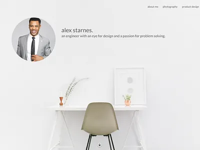 Portfolio Splash Page minimal photography portfolio ui