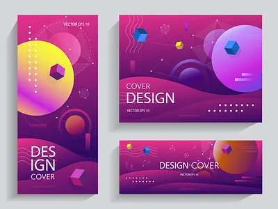 Creative design with gradients shapes abstract banner brochure design bubble creative design galaxy illustration poster poster design vector