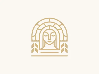 Goddess Concept beer brand branding brewery design goddess gold icon illustration logo logodesign minimal vector woman