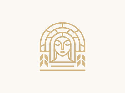 Goddess Concept beer brand branding brewery design goddess gold icon illustration logo logodesign minimal vector woman