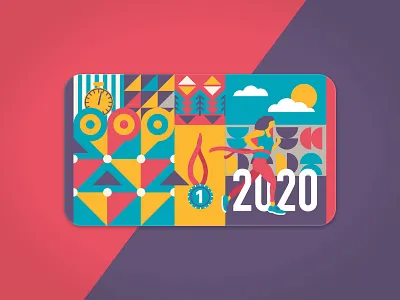 run card 2020 card illustration illustrator cc newyearresolutions run running vector