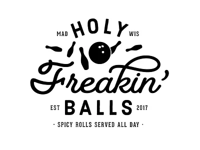 Holy Freakin Balls Bowling Team Shirts apparel branding design illustration typography vintage