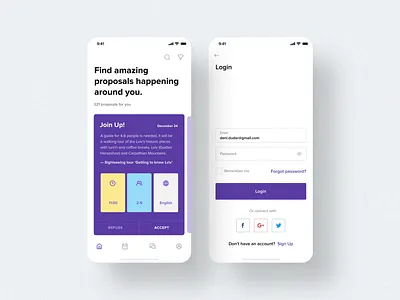 Travel App animation app app design card clean icon ios layout login lviv map minimal mobile mobile app design purple travel ui ux white white space