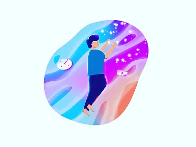 Work Hard Dream Big animation app character design flat flatdesign icon illustration ui ux vector