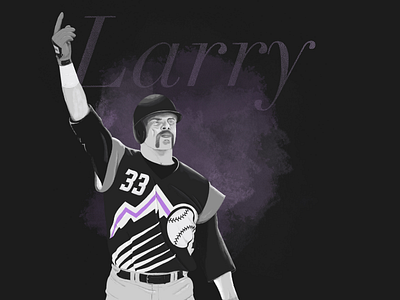 Larry Walker 2020 Hall of Fame Inductee baseball black face illustration jersey larry purple rockies sports walker