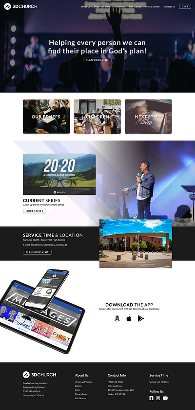 3D Church's Home Page church ui ui design ux web design