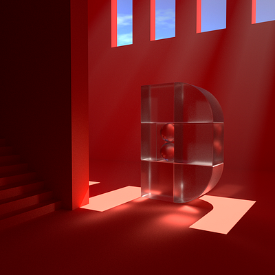 002 - D for 36 Days Of Type ! 🤗🌚 abstract cinema 4d illustration octane