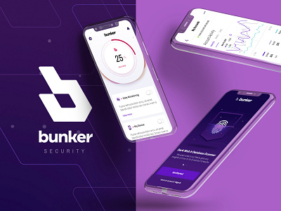 Bunker Security app branding cybersecurity design iphone mobile design ui