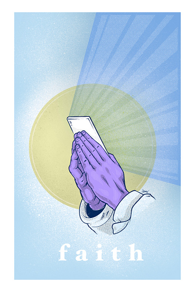 Modern Faith - Poster Illustration Details art art print artist artwork austin texas blessed design digital art drawing fine art halftone illustration illustrator mobile poster prayer procreate procreate app sketch visual art