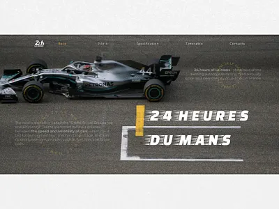 Concept of racing -Le Mans 24- design landing landing page lemans main page minimal racing ui ux web website