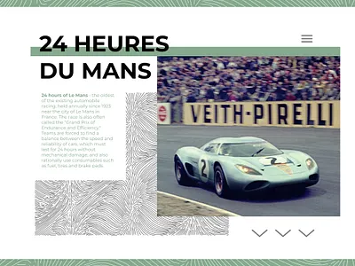 Concept of racing -Le Mans 24- design landing landing page lemans main page minimal racing ui ux web website