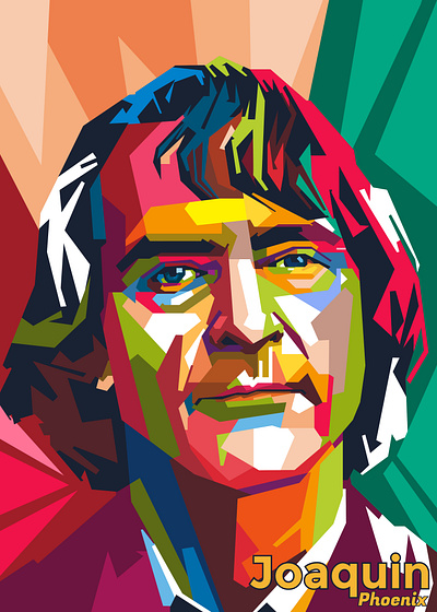 JoaquinPhoenix art design digital illustration joaquin phoenix joker movie popart portrait vector vector illustration wpap
