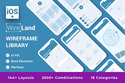 Wireframe Library for IOS DOWNLOAD 2020 app application design flat ios minimal mobile trend trending trends ui ux web website