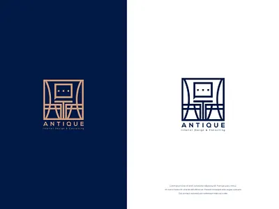 Antique - Interior design & consulting business chair clean consultant consulting decor design estate flat graphicdesign home illustration interior logo logonew logos logotype minimalist property vector