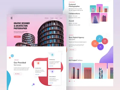Photography - Landing page Exploration colorful design flat landing page minimal minimalism photography sketch app ui ux web website