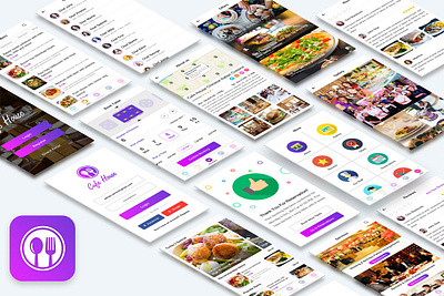 Cafe House Restaurant App UI Kit - DOWNLOAD 2020 account app application balance bank banking business card cards design flat ios minimal mobile trend trending trends ui ux