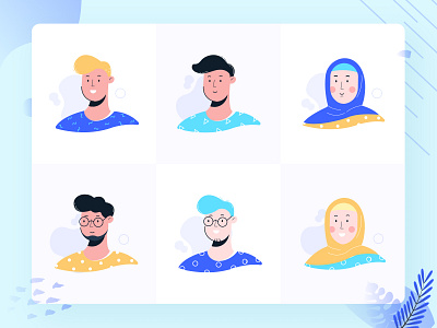 Avatar Illustrations - Noansa Team avatar avatar design avatar icons character character design face flat illustration head hijab human illustration illustrations man illustration nature people illustration peoples person vector vector illustration woman illustration