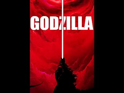 Godzilla black branding design godzilla illustration movie plant poster typography