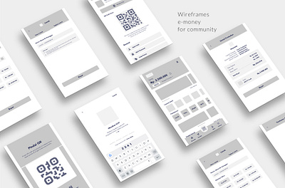 Wireframes for E-money Community banking design e money payment ui ux ui design uidesign ux uxdesign