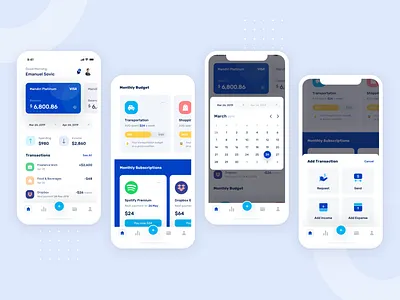 Banky - Dashboard Design android app app design application banking branding calendar dashboard design icon illustration ios marketing onboarding payment ui ui kit ux