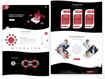 Landing page design vector web