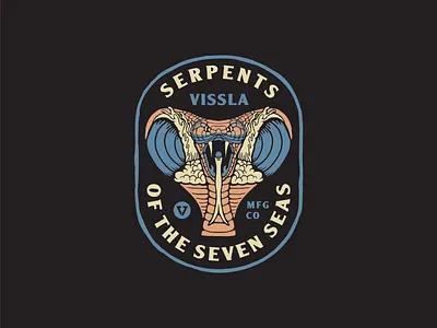 Wave Serpent cobra hand drawn illustration serpent snake tee design typography vissla wave