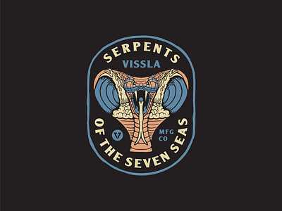 Wave Serpent cobra hand drawn illustration serpent snake tee design typography vissla wave