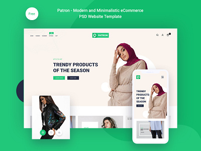 Patron – Free Modern And Minimalistic E-Commerce PSD Template adobe photoshop design graphic design photoshop ui ui design ui ux design uidesign uiux uiuxdesign