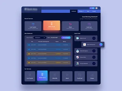 Internet Banking Dasboard Exploration 2020 apllication bank dashboard design dribbble gradient ui user experience user interface