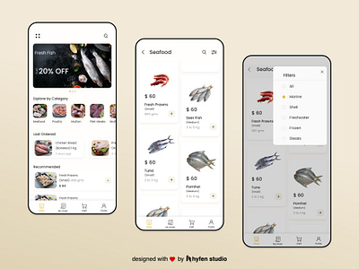 Fish E-commerce App colors creative design ecommerce ecommerce app fish meat mobile app shop uidesign ux design