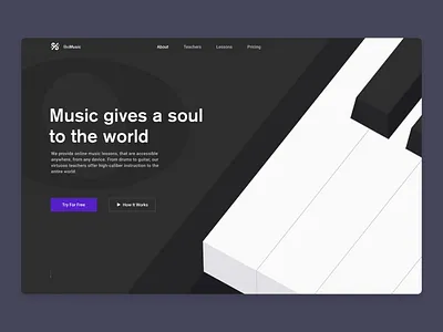 Online Music Lessons Website bemusic black classes concept course dark figma illustration isometric lessons music online piano purple ui ux vindar web design