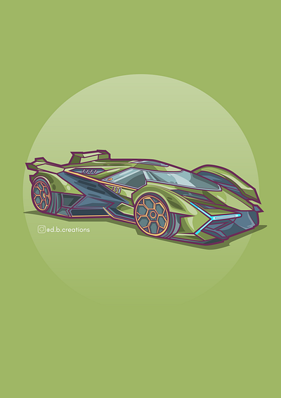 Lamborghini Vision gt design digital 2d digitalartist drawing illustraor illustration lamborghini logo ui vector art vector artwork