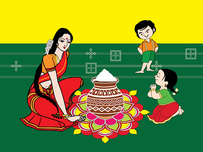 Sankranti iLLUSTARTION design graphic design illustration illustration design illustrator vector vectorart