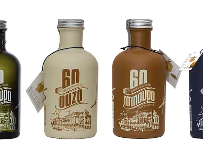 Greek Spirit bottle branding logo ouzo packaging spirit tsipouro