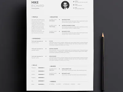 Resume clean resume creative resume curriculum vitae cv template download free minimal resume modern modern resume professional resume resume cv resume template template