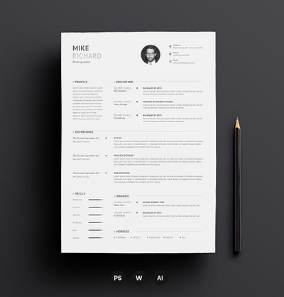 Resume clean resume creative resume curriculum vitae cv template download free minimal resume modern modern resume professional resume resume cv resume template template