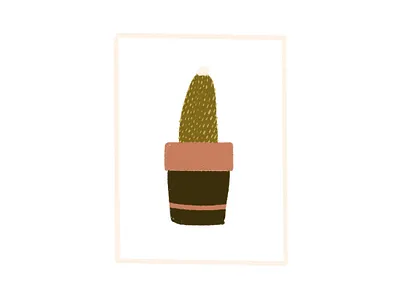 Cactus cactus design flat illustration plant procreate simple slogan