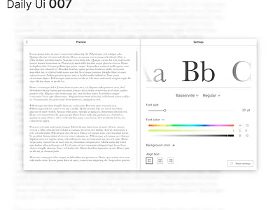 Daily Ui 007 - Settings 007 daily ui dailyui design desktop font serif settings text ui uidesign ux