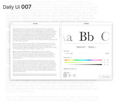 Daily Ui 007 - Settings 007 daily ui dailyui design desktop font serif settings text ui uidesign ux