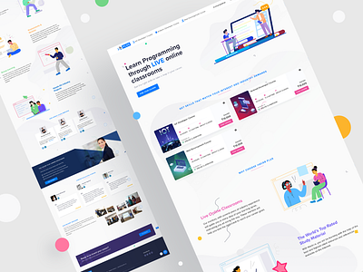 Learn Programming Online android app case study class coding course design development header illustration iot landing page learning minimal online prateek squareboat ui ux web website